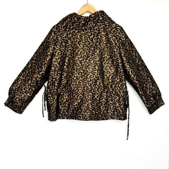 ST. JOHN ANIMAL PRINT METALLIC BROWN AND BLACK JACKET MEDIUM - Picture 3 of 13